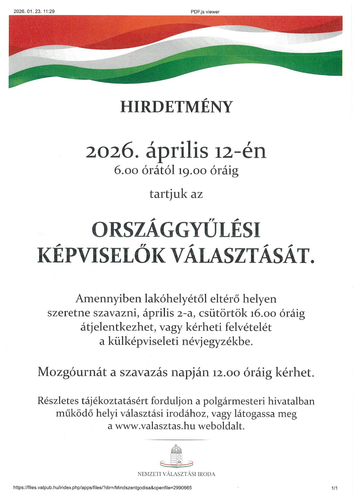 Választási hirdetmény